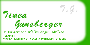 timea gunsberger business card